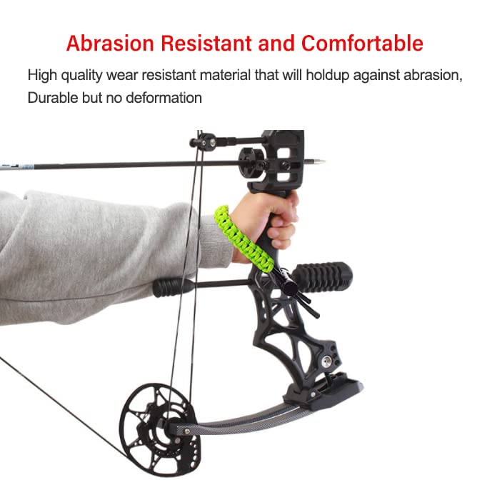 Adjustable Braided Archery Bow Wrist Sling for Hunting & Target Shooting - Green