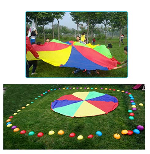 AMYESE 23ft Rainbow Parachute for Kids Outdoor Party Games, Team Play & Family Fun