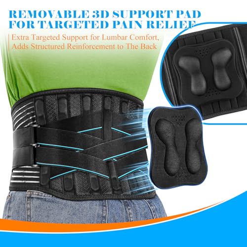 Plus Size Back Support Belt 4XL/5XL with 9X Strong Support Stays & Lumbar Pad