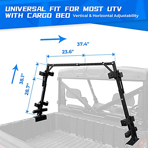 Universal UTV Tool Holder Rack with Adjustable Clamps for Cargo Bed