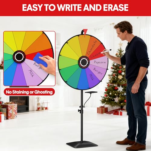 24-Inch Prize Wheel with Adjustable Height & Heavy-Duty Base - Floor Version