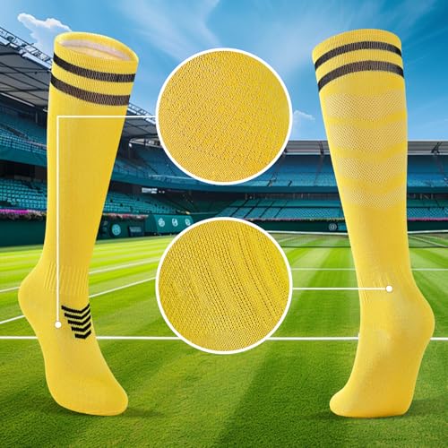 Kids Soccer Knee High Tube Socks 4-8 Years 10 Pairs Colorful Football Athletic Socks for Boys & Girls
