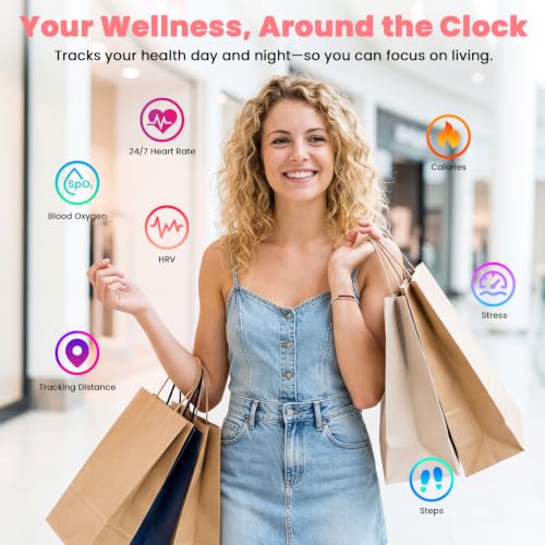 Oparop Red Smart Bracelet for Women - Fitness & Health Tracker, Waterproof, Sleep Monitoring