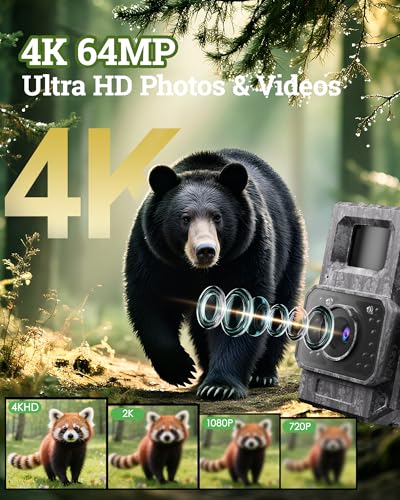 MAXDONE Solar Trail Camera 2 Pack - Dark Gray, 4K 64MP WiFi Bluetooth Game Camera