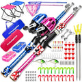 DaddyGoFish 2 Pack Kids Fishing Poles Set - 5ft Telescopic Rods for Boys & Girls, Complete Fishing Kit with Accessories