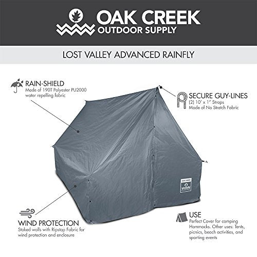 110-Inch Waterproof Hammock Rain Fly with Guy Lines and Stakes
