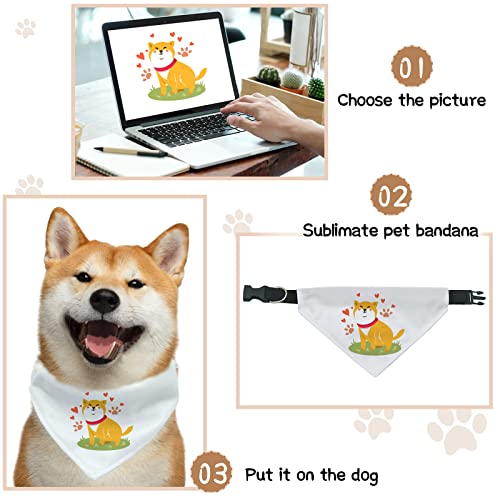 Pet Bandanas with Adjustable Buckle - 2 Pack Sublimation Blank Dog Bandanas for Small Medium Dogs, M Variation