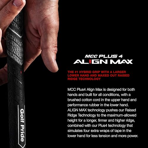 Golf Pride MCC Plus4 ALIGN MAX Midsize Golf Grip 8-Pack - All-Weather Performance