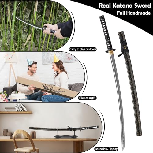 Wuton Samurai Sword - High Carbon Steel Katana, Full Tang Battle Ready, Collectible Japanese Sword, Variation: Samurai Sword