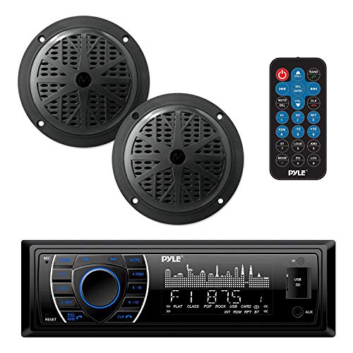 Marine Headunit Receiver with Waterproof Speakers Bluetooth AM FM MP3 SD USB