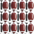 Official Size 9 Youth Football Set with Pump - 12 Bulk Footballs for Kids and Teens