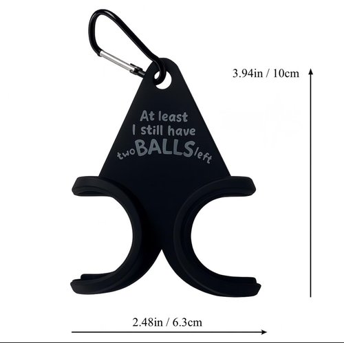 Golf Accessories Ball Holder with Clip - Funny Golf Bag Accessory, Holds 2 Balls for Golfers - Fore Laughs
