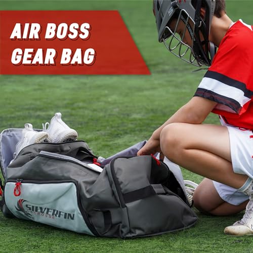 Grey Lacrosse Bag with 2 Stick Holders & Multi Pockets – Backpack & Duffle