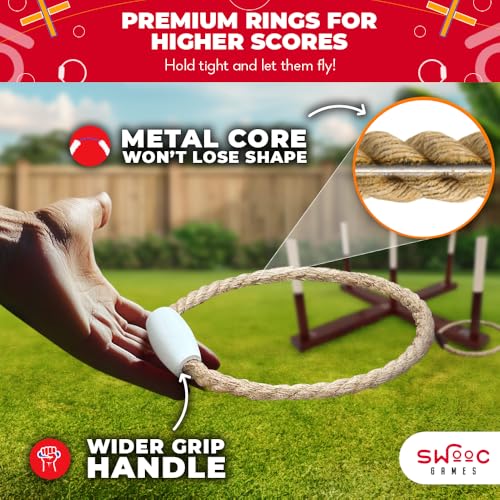 X-Large Rustic Ring Toss Game - Giant Outdoor Yard Toys for Kids & Adults