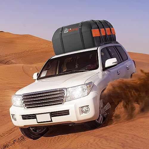 20 Cu Ft Waterproof Car Roof Cargo Bag with Racks & Locks – Heavy Duty Vehicle Luggage Carrier