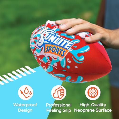 Waterproof Football for Lawn Pool Beach & Backyard Play - Scarlet