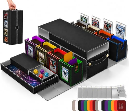Zevdain Multicolour 10-in-1 MTG Commander Deck Box - Large Card Storage Organizer