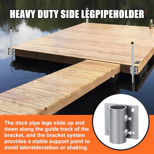 6 Pack Heavy Duty Dock Side Leg Pipe Holders - Galvanized Steel for Floating Docks