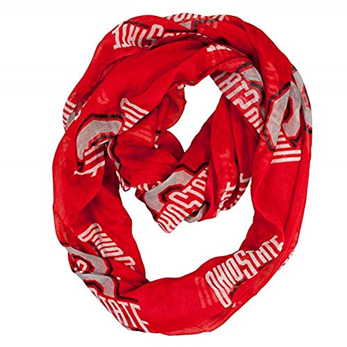 NCAA Indiana Hoosiers Sheer Infinity Scarf - 70 Inch Team Logo Fashion Accessory - Ohio State Buckeyes Variation