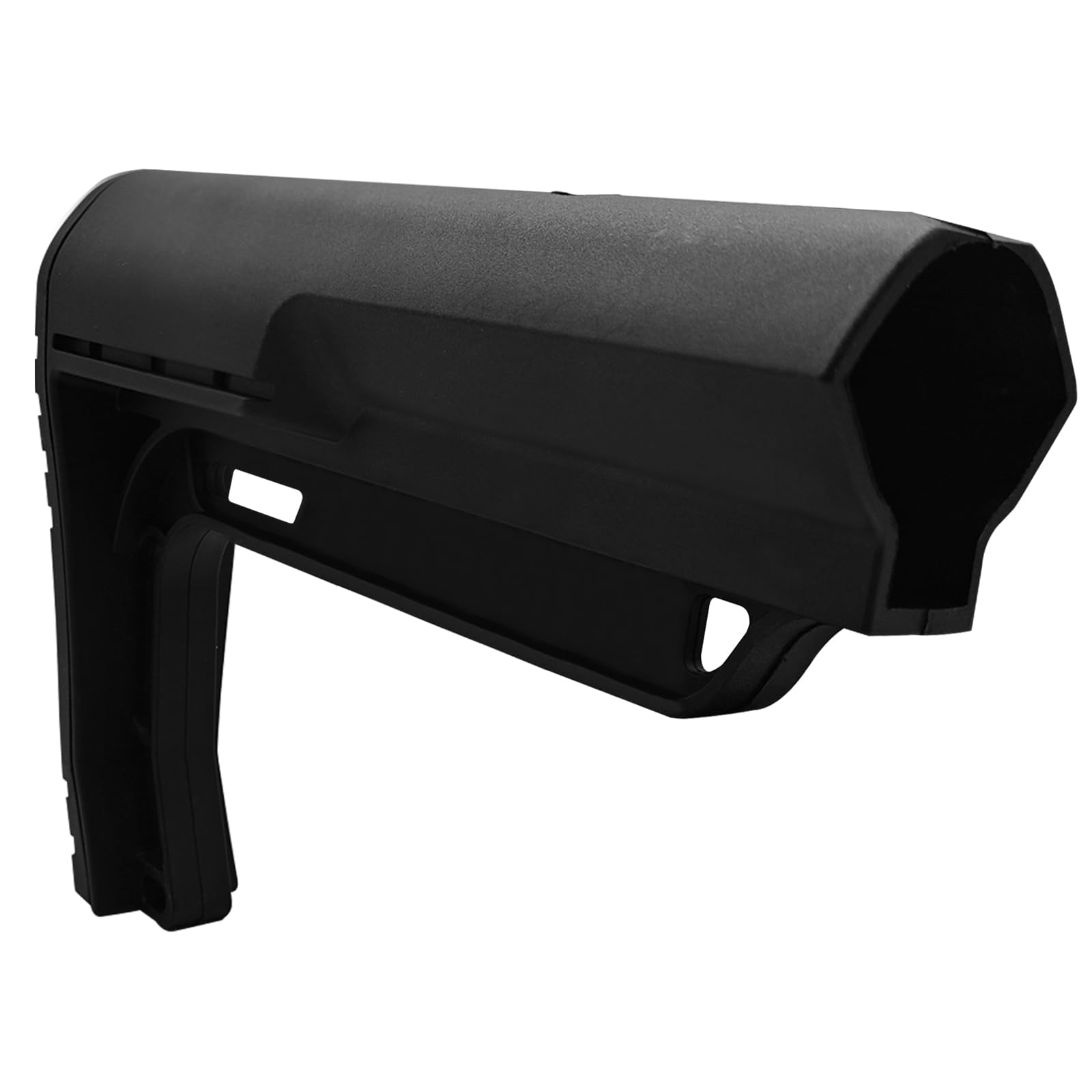 Fixed Stock, Black Plastic, Immovable Lock Design