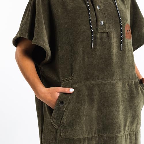 Slowtide Cotton Changing Poncho for Beach & Pool - Small-Medium Digs Green