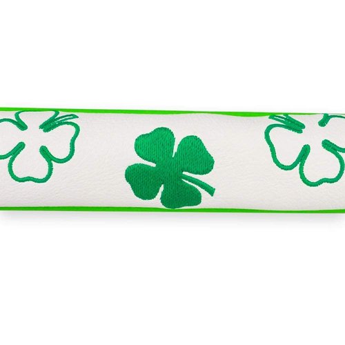 Golf Alignment Stick Covers Training Aid Case Holds 2 Sticks Lucky Clover Pattern (White)