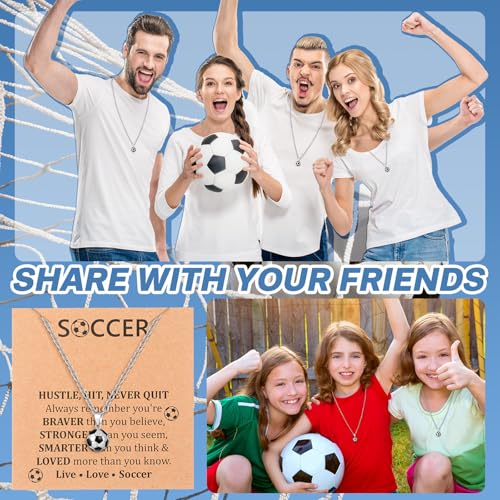 Soccer Ball Necklaces 12 Pcs 3D Sports Pendant Team Gifts Silver