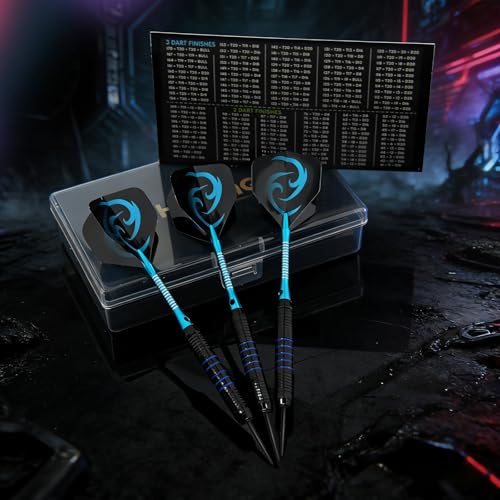 24g Steel Tip Darts Set with Aluminum Shafts & Sharpener - Professional Dart Kit for Adults