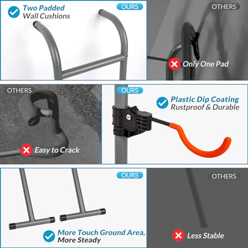 Suchtale Two-Bike Wall & Floor Bicycle Rack - Adjustable Indoor Storage for Road & Mountain Bikes