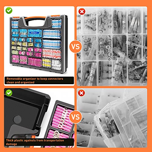 Kuject 1200PCS Heat Shrink Wire Connectors Kit Waterproof Electrical Terminals