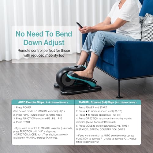Under Desk Elliptical Exercise Machine for Seniors & Office Use - Quiet & Adjustable Resistance
