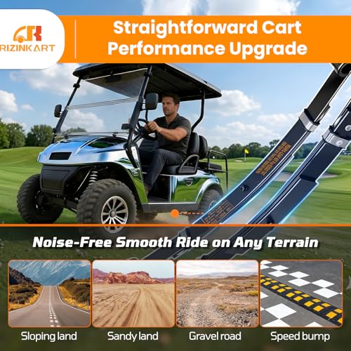 Heavy-Duty 3-Leaf Golf Cart Rear Leaf Springs Kit for EZGO TXT & Medalist