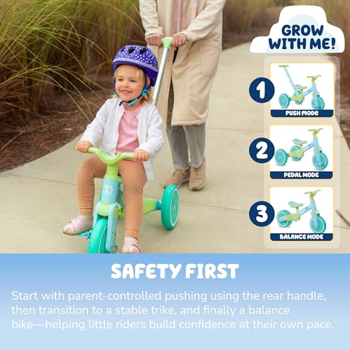 Bluey 3-in-1 Toddler Ride-On Trike & Balance Bike - Blue / Urban Variation