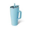 BrüMate Era Flip 30oz Tumbler with 100% Leakproof Covered Straw Lid | Hygienic Covered Straw | Insulated Stainless Steel Water Bottle with Handle | Cup Holder Friendly | BPA-Free (Glacier)