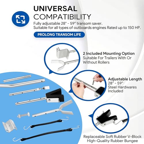 Heavy-Duty Adjustable Transom Saver for Outboard Motors