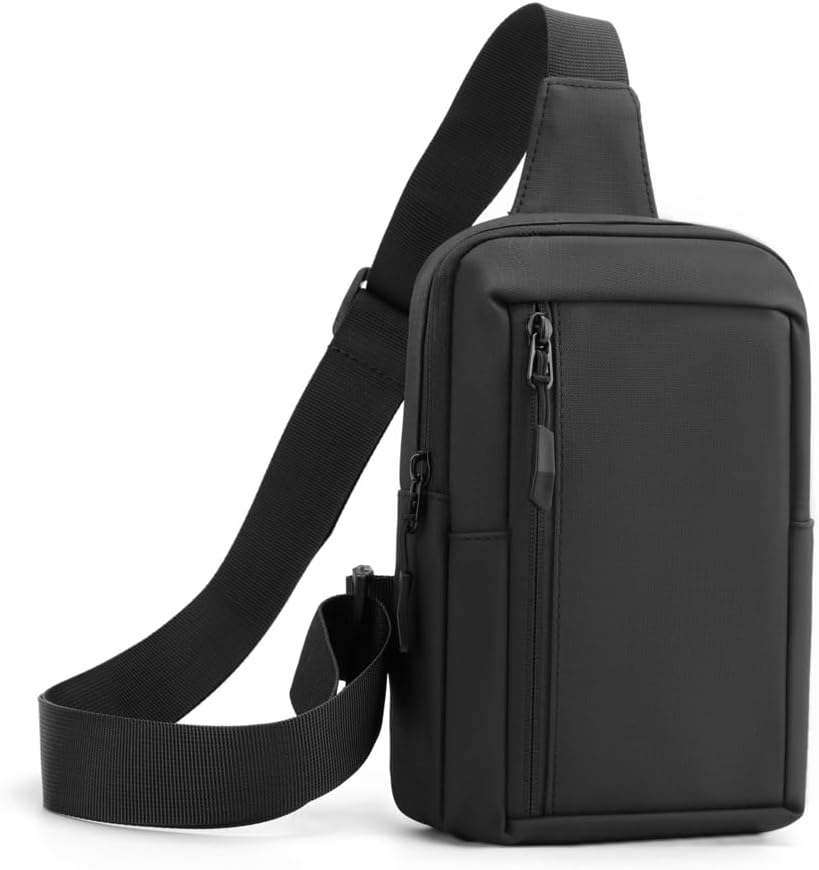 Skiennix Crossbody Bag - Trendy Black Sling Fanny Pack for Men & Women | Perfect for Workout & Running