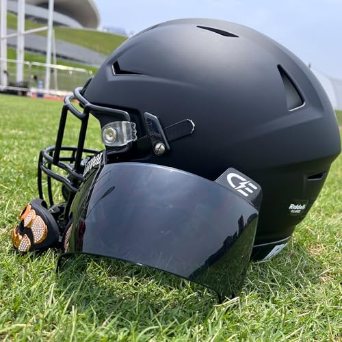 LeCool Football Visor Black - 3D Curved Lens, Wide Field Vision, Youth & Adult Fit