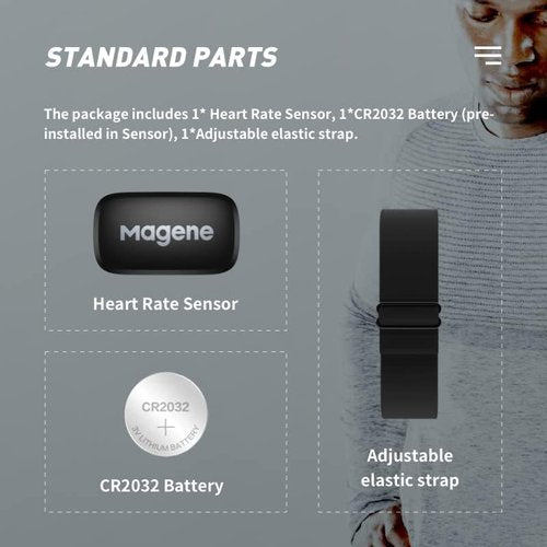 Magene H64 Heart Rate Monitor - Accurate Chest Strap Sensor with ANT+/Bluetooth Compatibility | iOS/Android