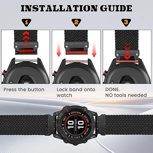 22mm-Quickfit-Bands for Garmin-Fenix-8-47mm - Magnetic Braided Replacement Strap for Garmin-Fenix-7/7 Pro/6/6 Pro/5/5 Plus Forerunner 965/955/945/Approach S70 47mm/S62/S60/Quatix 7 Smartwatch