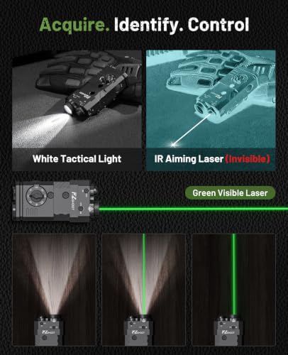 EZshoot Black 3-in-1 Rifle Laser Light Combo 1600 Lumen with Green & IR Lasers