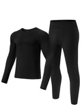 gagli Thermal Underwear for Men - Long Johns with Fleece Lined Winter Warm Base Layer Cold Weather Top Bottom for Hunting Running Skiing Gear,Black,L