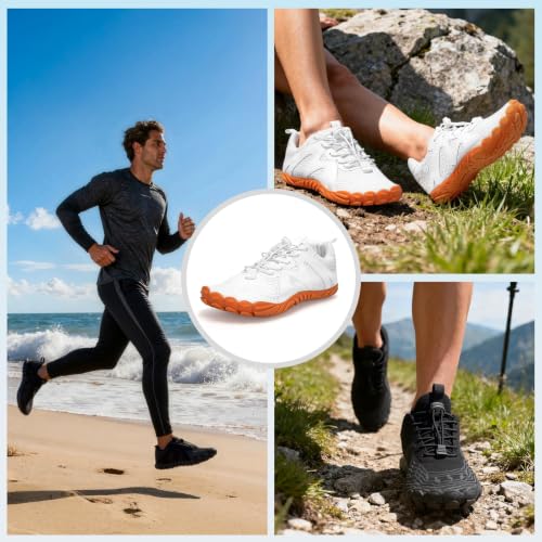 ELETON Water Shoes Men Women Hiking Wide Toe Zero Drop Black 8 Women / 6.5 Men