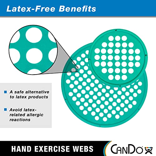 CanDo Web Hand Therapy Device Set - 7 Inch Latex-Free Hand Exercise Web (Multiple Colors)