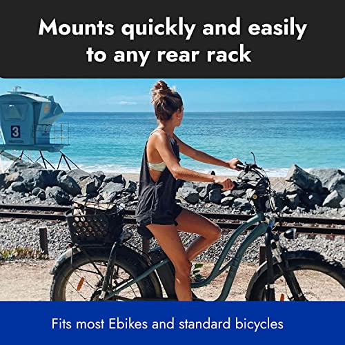 Removable Rear Bike Basket - Heavy Duty 14x12x7 Inch Bicycle Storage