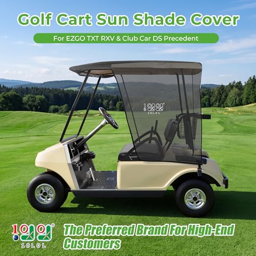 Black 10L0L 2-Passenger Golf Cart Sun Shade Cover for EZGO & Club Car