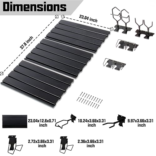 Wall-Mounted Gun Rack Black Set - Securely Holds 2 Rifles & 4 Pistols
