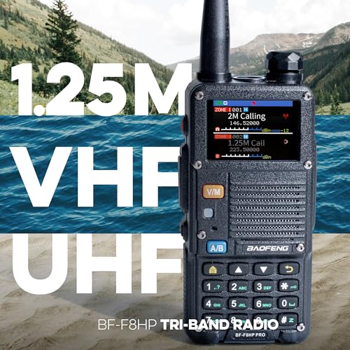 Baofeng BF-F8HP PRO Tri-Band Handheld Ham Radio with Clear Menus & 1000 Memories