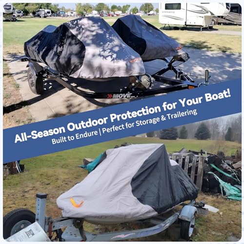 1200D Waterproof Jet Ski Cover 136-145 inch Fits 3 Seater with Storage Bag