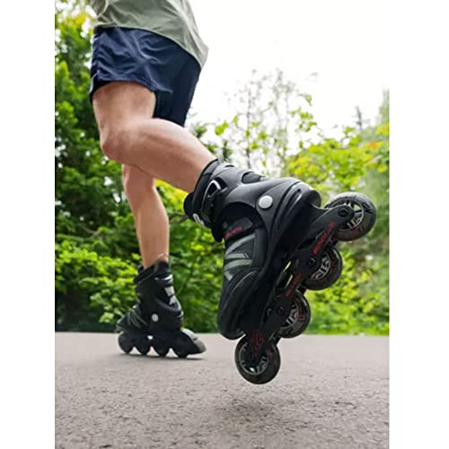 Men's Inline Skates with Support Cuff & 80mm Wheels - Black/Gray, Model I200200501