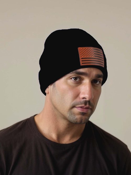 American Flag Beanie Hat Cap Black for Men Women Valentines Gifts USA Tactical Police Army Military Gear Hat Patriots Republican Beanie Gifts